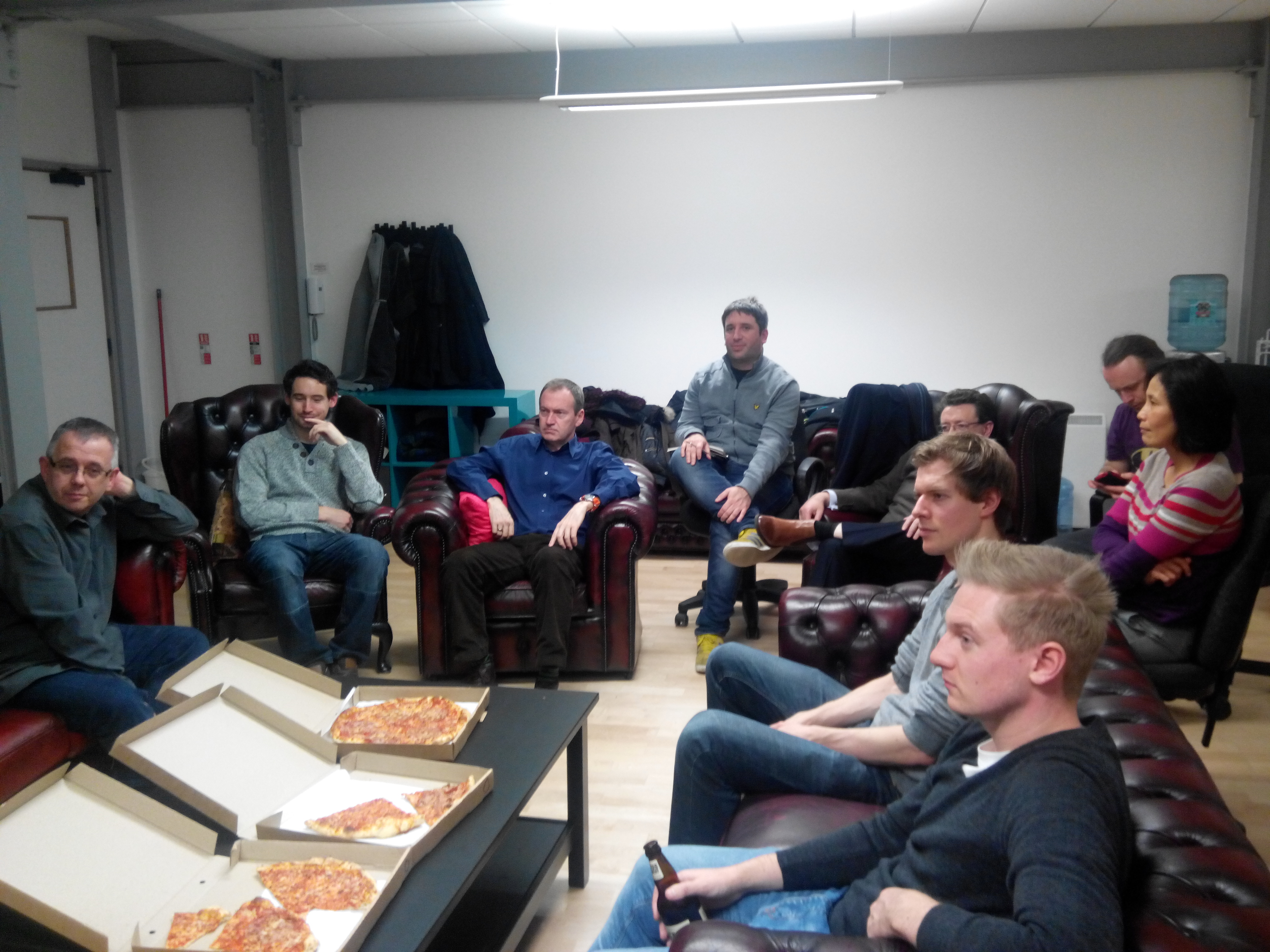 Free pizza and beer that the Curve Agency office